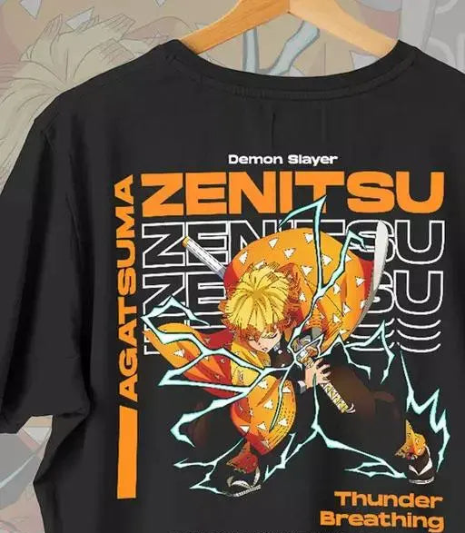 Demon Slayer Zenitsu Anime | Round/Crew Neck Printed t-shirt |