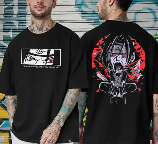 Men Cotton Oversize Tshirts - Itachi Uchiha Naruto Manga Anime
