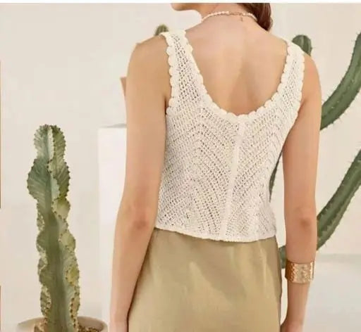 White Knitted Crop Top