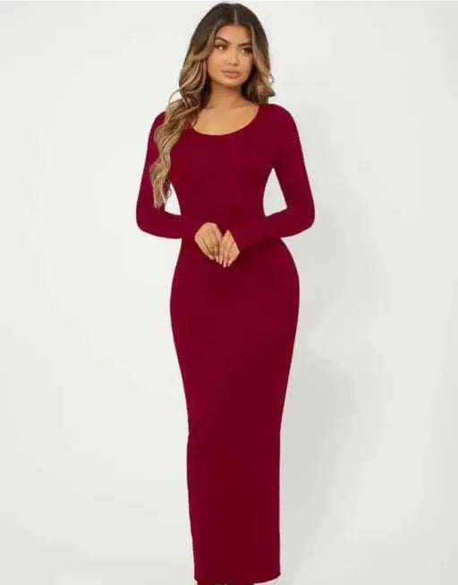 Cherry Red Long Sleeve Dress
