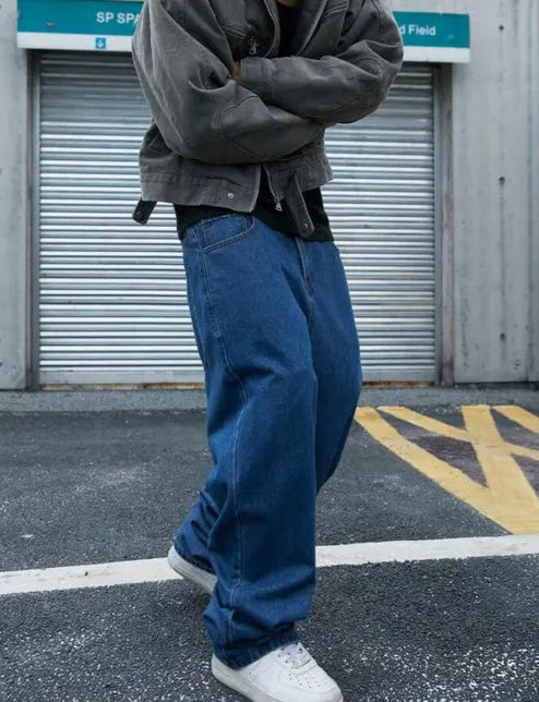 baggy mens dark blue jeans//baggy lose fit man jeans