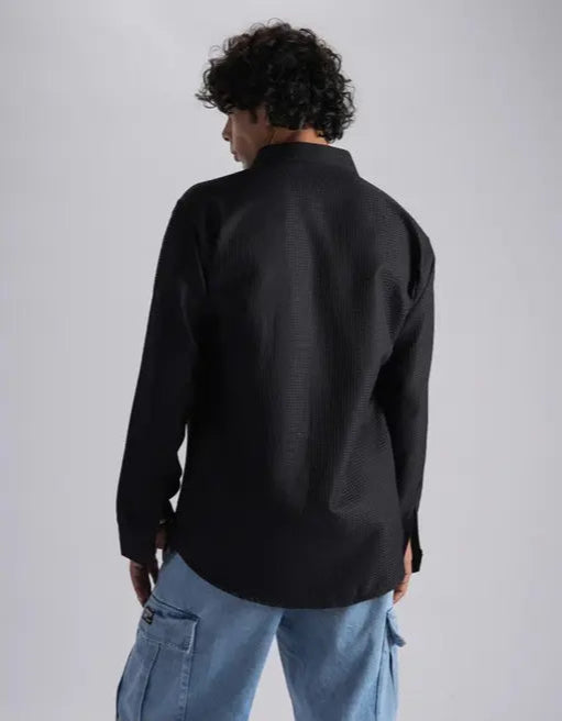 Black Waffle Pattern Premium Shirt