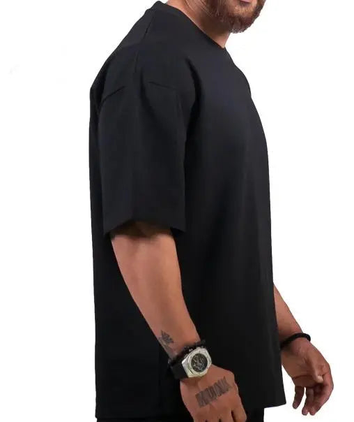 Trendy Black Colour Printed Half-sleeve T-shirts for Men