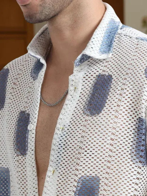 MENS FANCY TRENDY KINET FABRIC FULL SLEEVE SHIRT