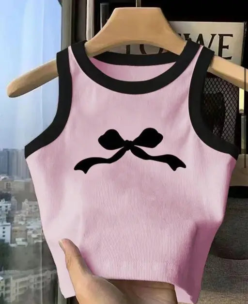 Glitsy Tank Top Cartoon Printed for Women's & Girl top