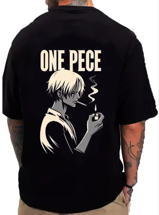 Trendy Black Colour Printed Half-sleeve T-shirts for Men