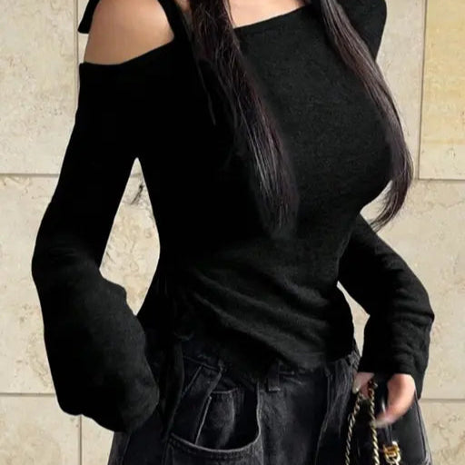 Letest One side Drawasting long sleeve top for Girls