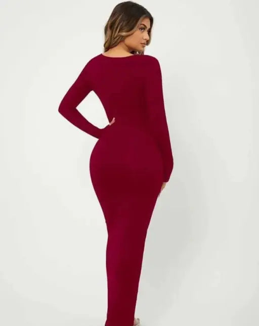 Cherry Red Long Sleeve Dress