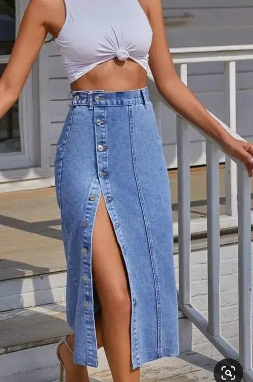 High Waist woman denim skirt