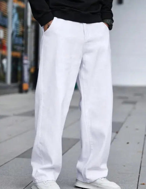 baggy jeans for mens//WHITE BAGGY JEANS