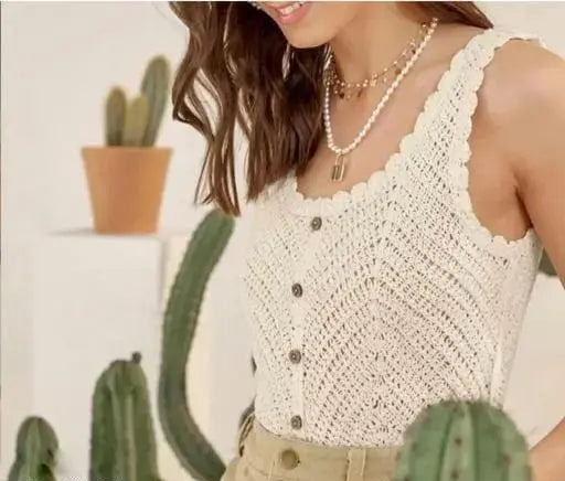 White Knitted Crop Top