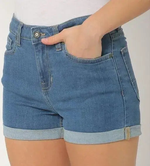 Women Denim Blue Shorts