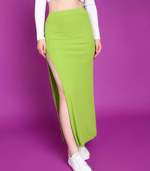 POPWINGS Women's Solid A-line Rust Skirts