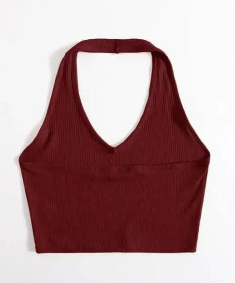 RAKUNO Ribbed halter top