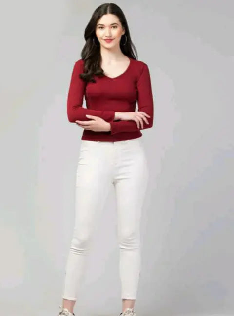 v neck top,tshirts & tunics ,top for woman/girls,styles top,designer top,western wear top,casual top,rib top,