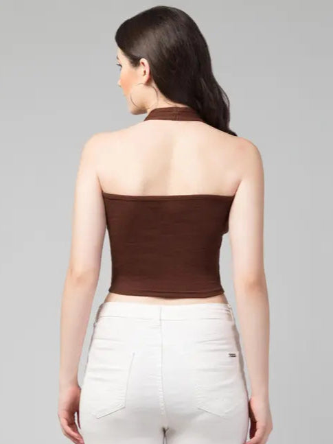 RAKUNO Ribbed halter top