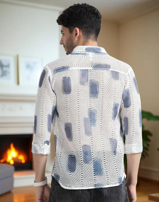 MENS FANCY TRENDY KINET FABRIC FULL SLEEVE SHIRT