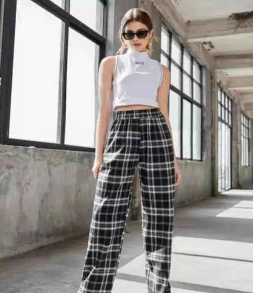 Women Western Trending & New Collection Winter and Summer Plaid Trousers