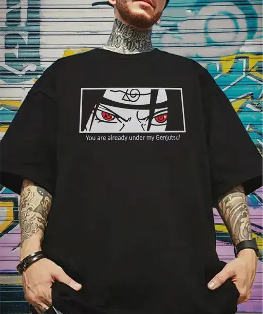 Men Cotton Oversize Tshirts - Itachi Uchiha Naruto Manga Anime
