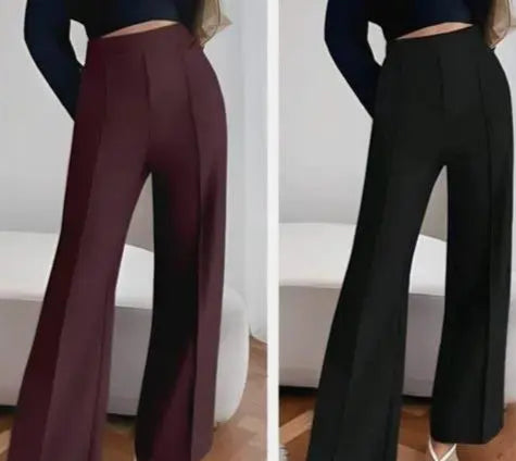 Women High-Rise Easy Wash Trousers (COMBO -2)