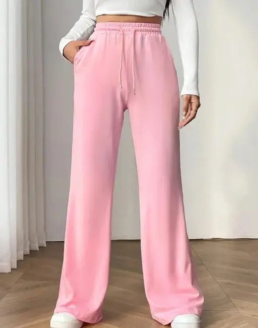 Beas Trend's Straight fit Plain Dori Baby Pink Jogger