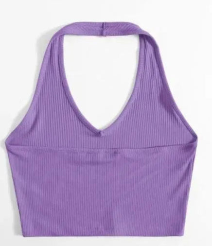 RAKUNO Ribbed halter top
