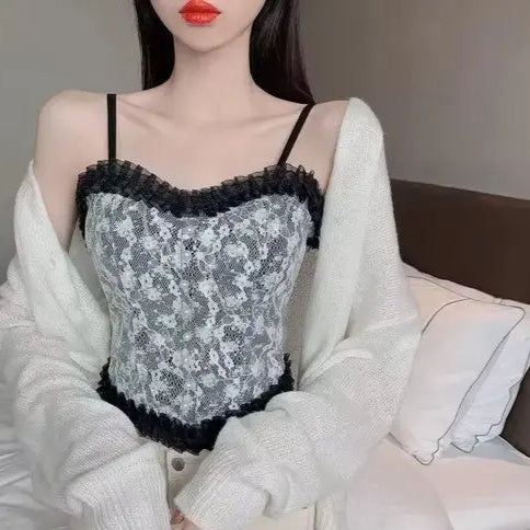 U & C Sexy Women's Camisoles Padded Crop Top Bra White