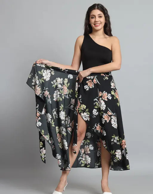 BODYFIGURE Women's Long Wrap Around Maxi Skirt