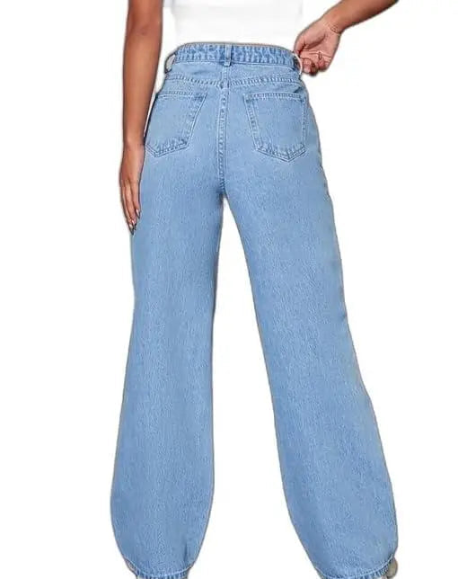 Women High Waist Heart Shape Denim Jeans