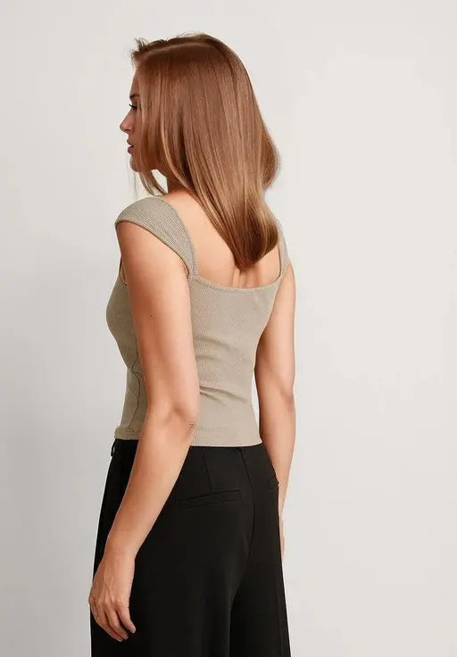 Cropped Ribbed Tight Singlet